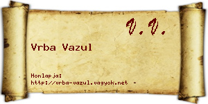 Vrba Vazul névjegykártya